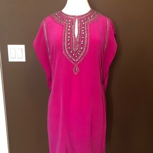 Calypso St Barth pink caftan dress silk